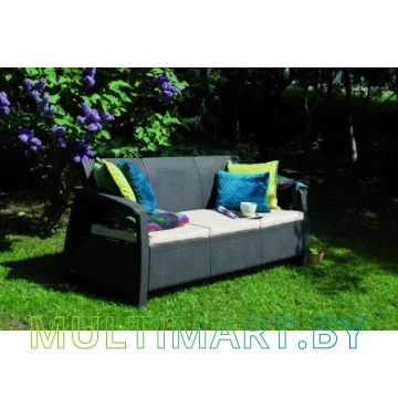 Садовый диван Keter Corfu Love Seat Max (коричневый) картинка 2